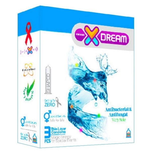 کاندوم ضدقارچ و ضدباکتری ایکس دریم بسته 3 عددی