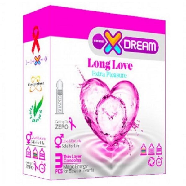 کاندوم لذت طولانی ایکس دریم بسته 3 عددی