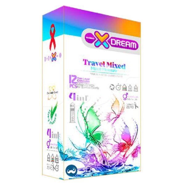 کاندوم لذت های گوناگون ایکس دریم بسته 12 عددی