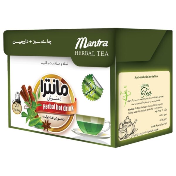 دمنوش ضد دیابت مخلوط چای سبز و دارچین مانترا بسته 14 عددی